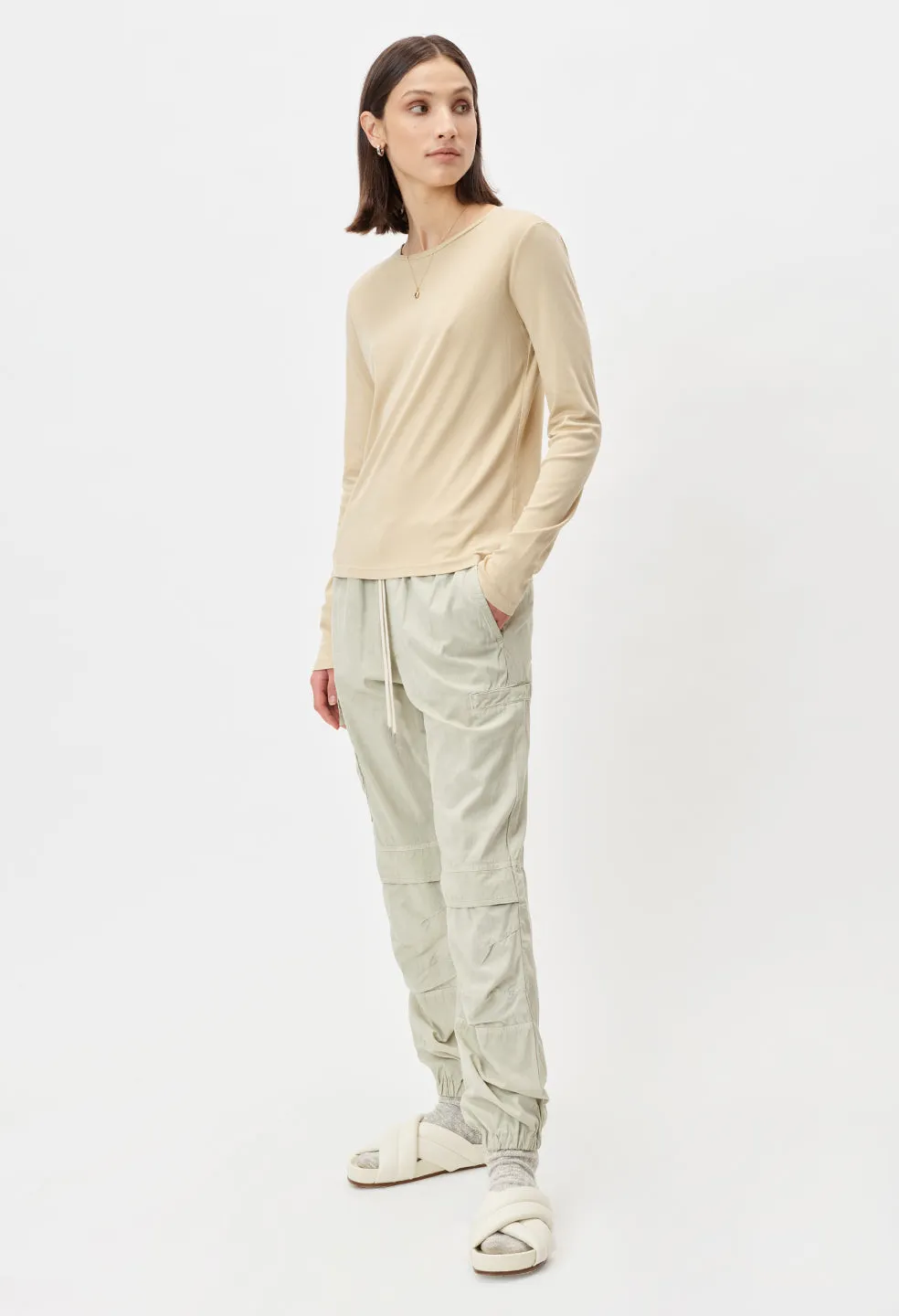 High Twist Cotton LS Classic Tee / Flax