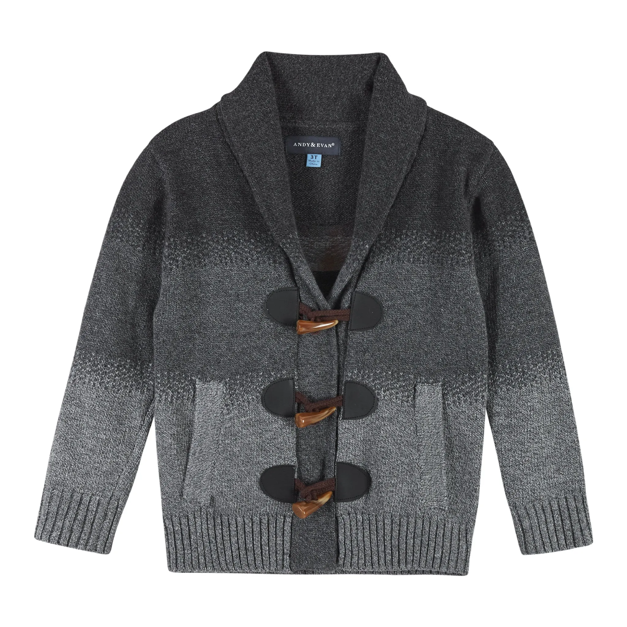 Infant 3-Piece Marled Ombre Toggle Cardigan Sweater Set