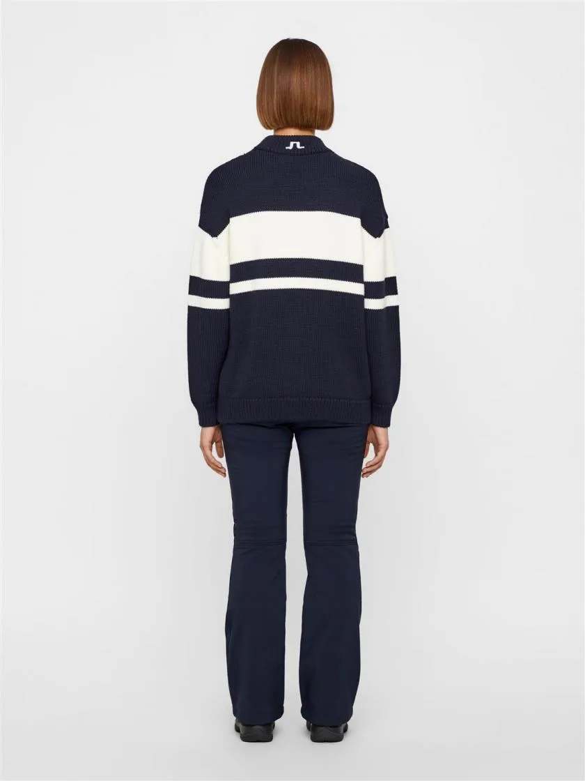 J.Lindeberg Womens Tai Wool Coolmax Sweater - JL NAVY