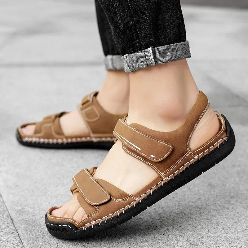 FZ148 Men's Gladiator Breathable Leather Sandals Casual Shoes