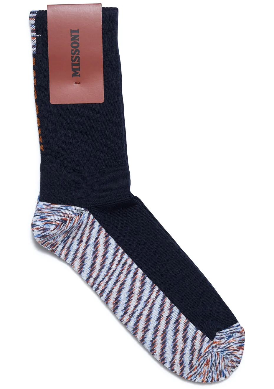 Logo Stripe Socks Navy