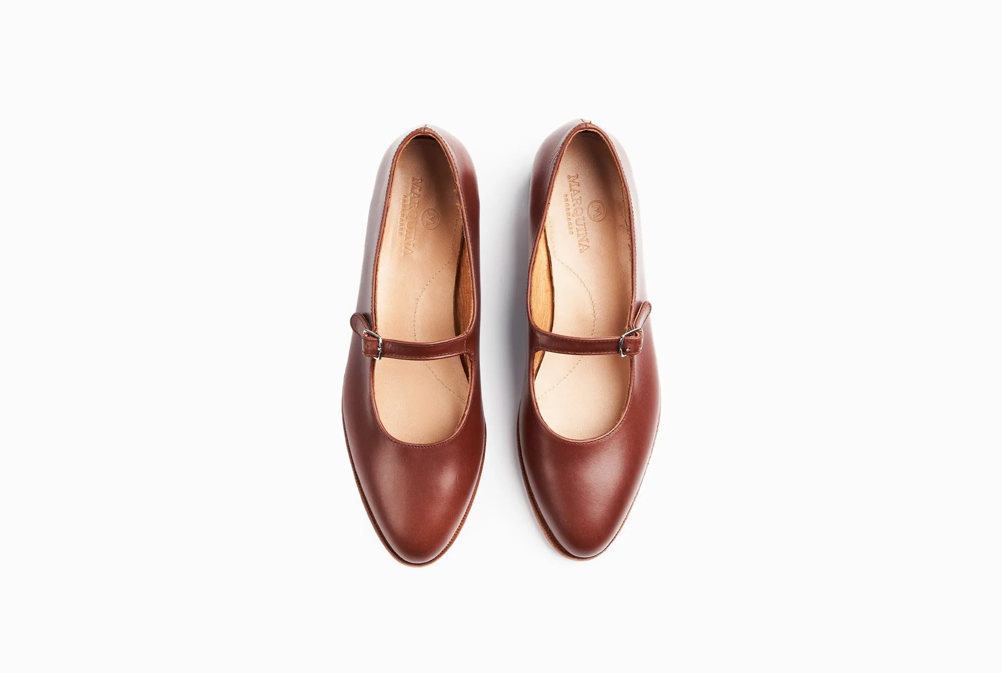 Stylish Chestnut Brown Mary Jane Flats for Women - Comfortable and Chic Footwear