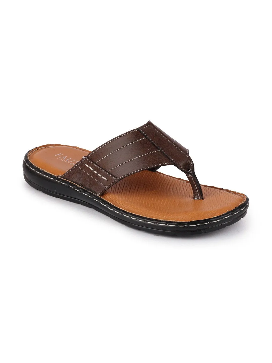 Men Brown Casual Slip-On Slippers