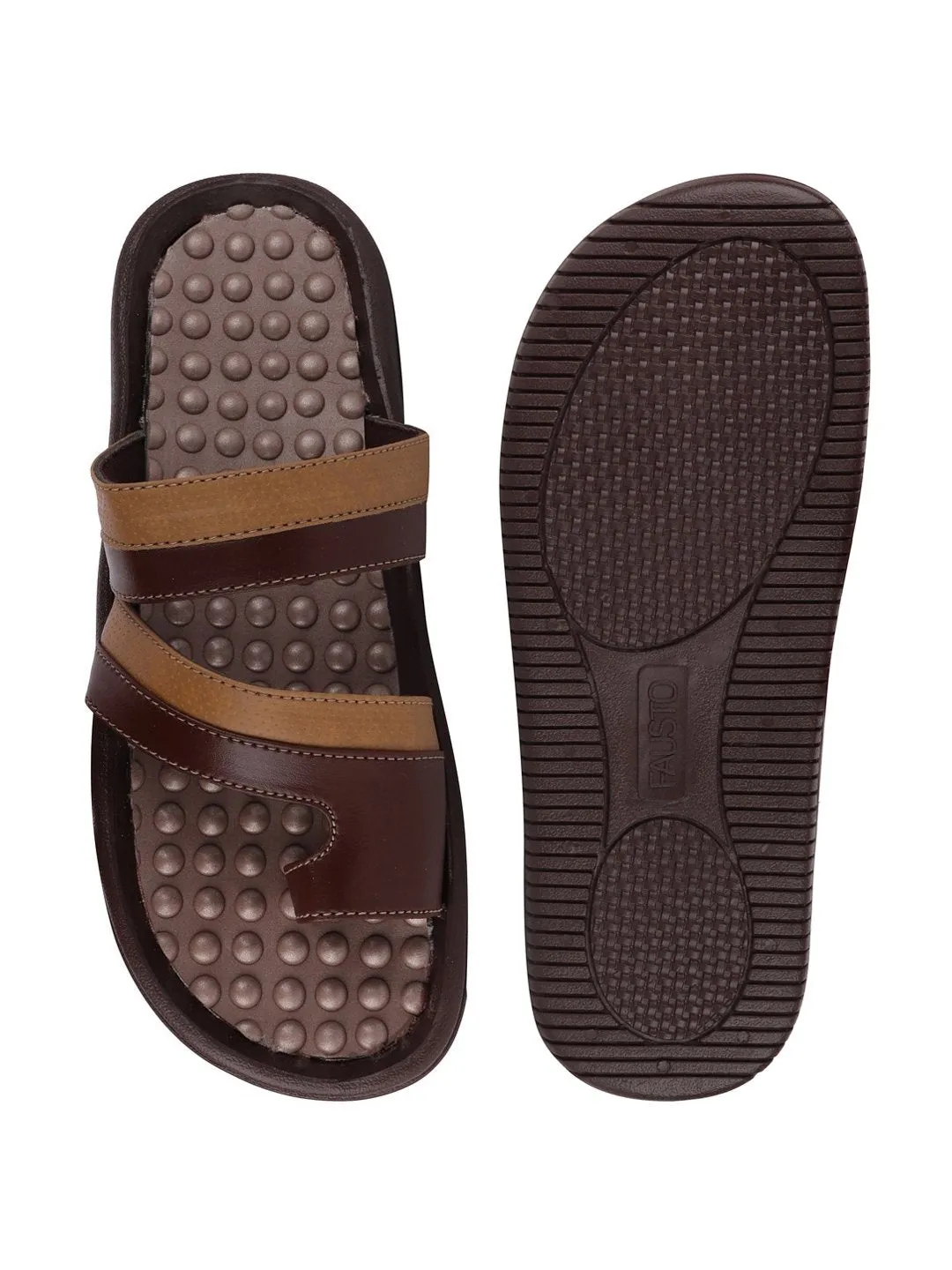 Men Brown/Camel Casual Slip-On Slippers