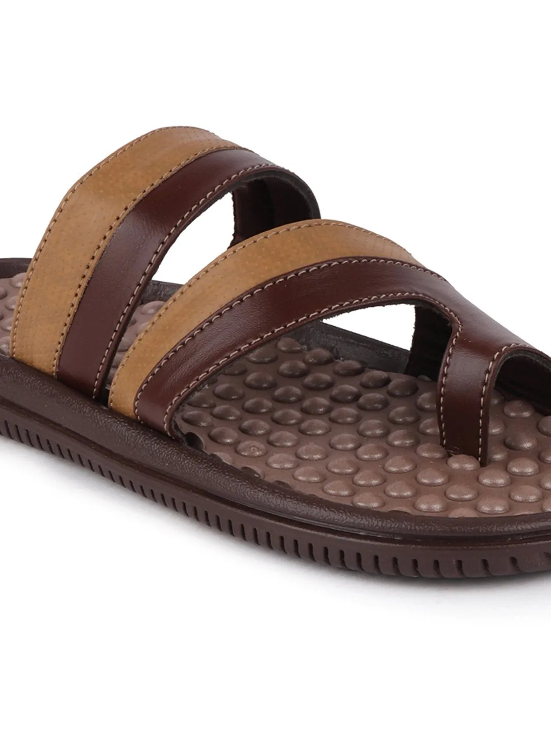 Men Brown/Camel Casual Slip-On Slippers