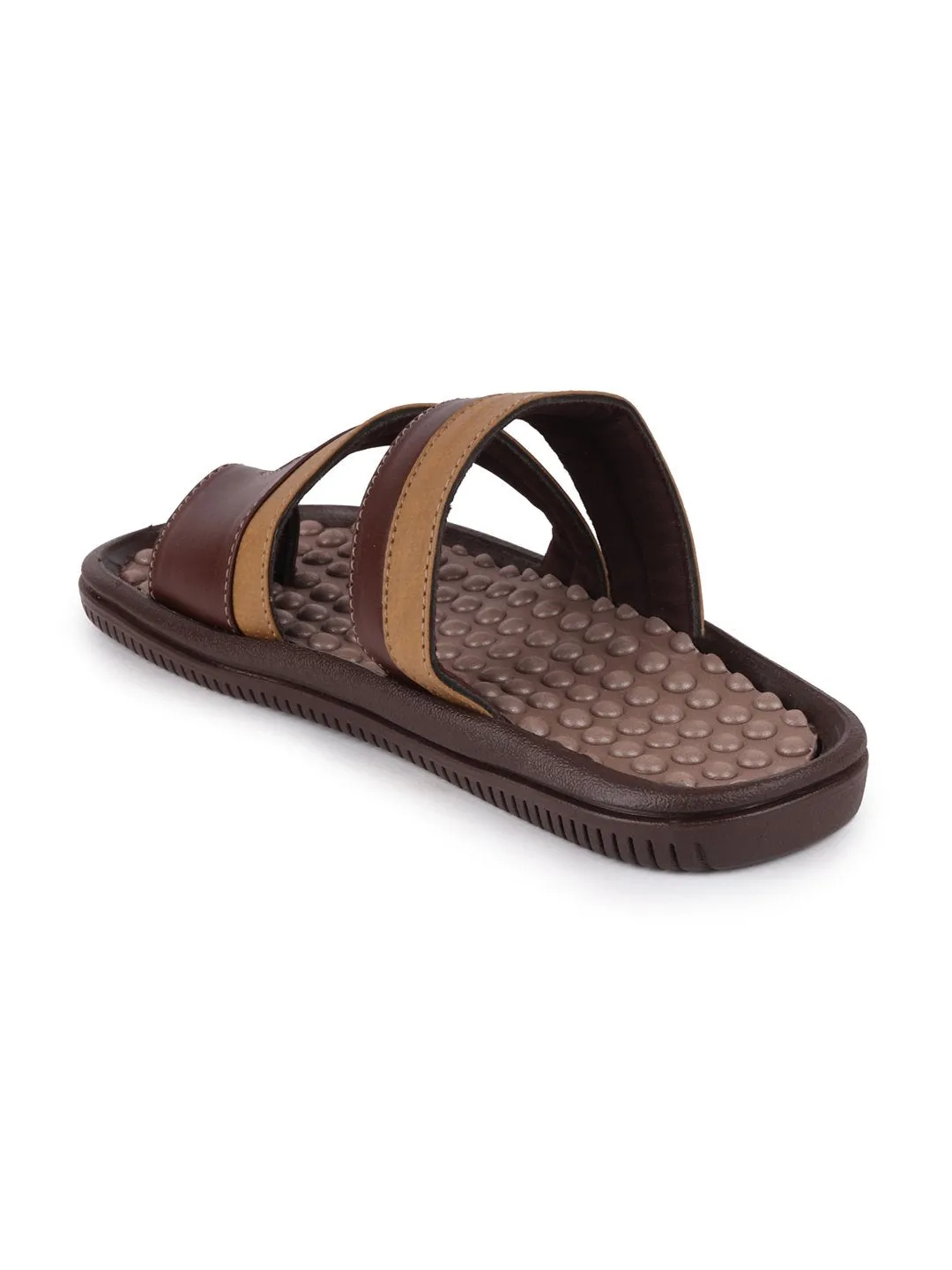 Men Brown/Camel Casual Slip-On Slippers