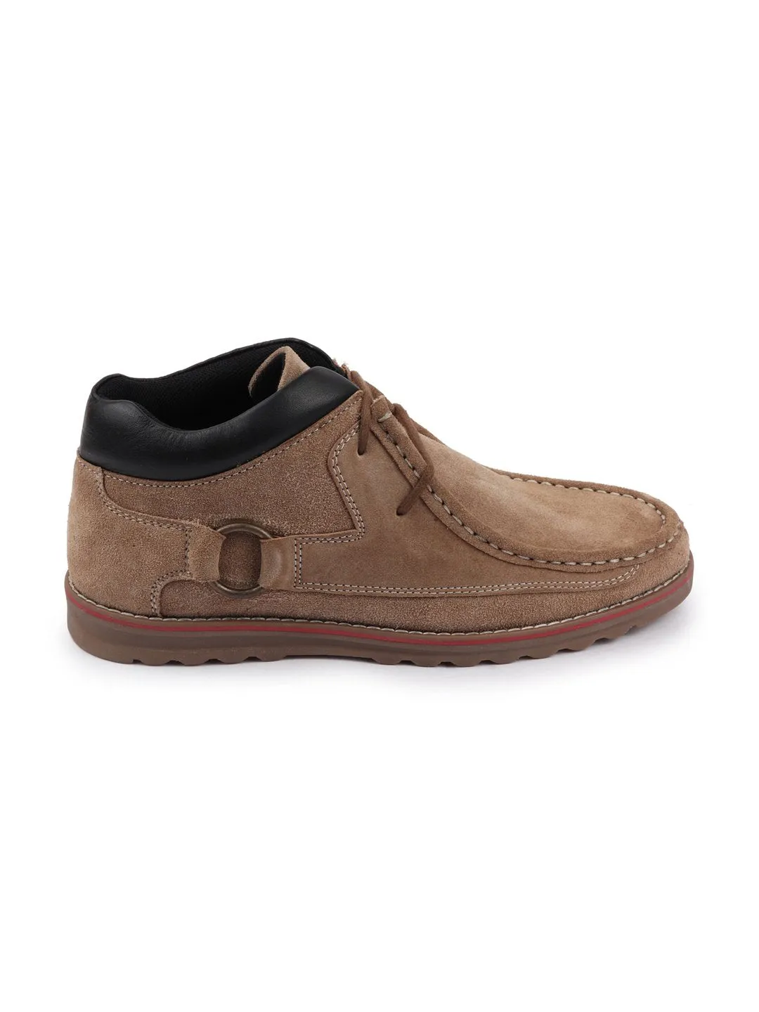 Men Cheeku Suede Leather Mid Ankle Lace Up Casual Shoes