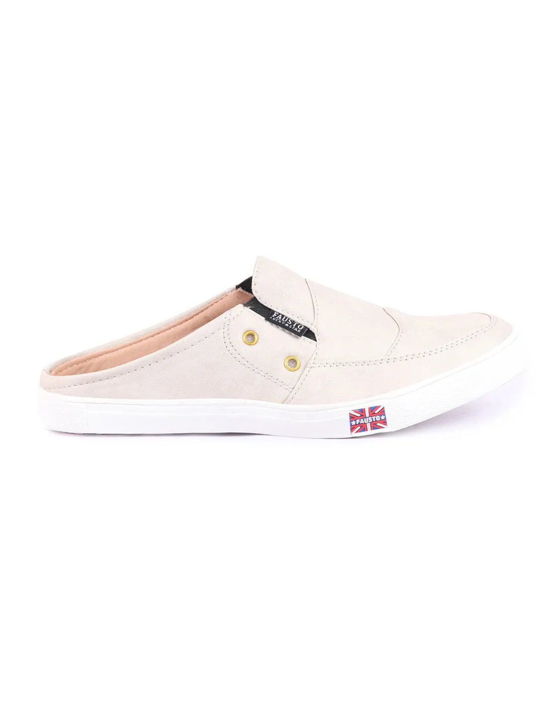 Men Cream Casual Slip-On Shoes