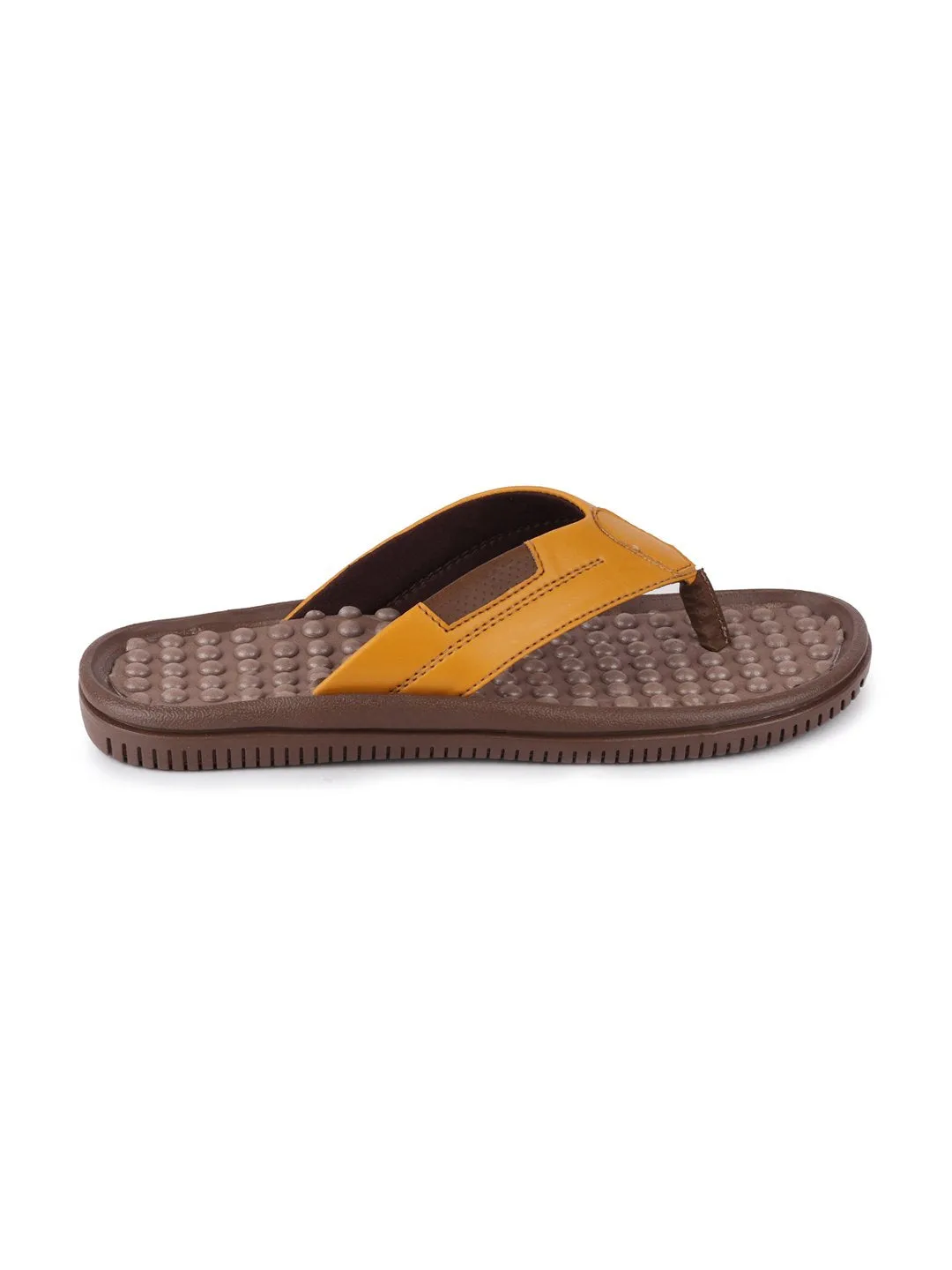 Men Tan Casual Slip-On Slippers