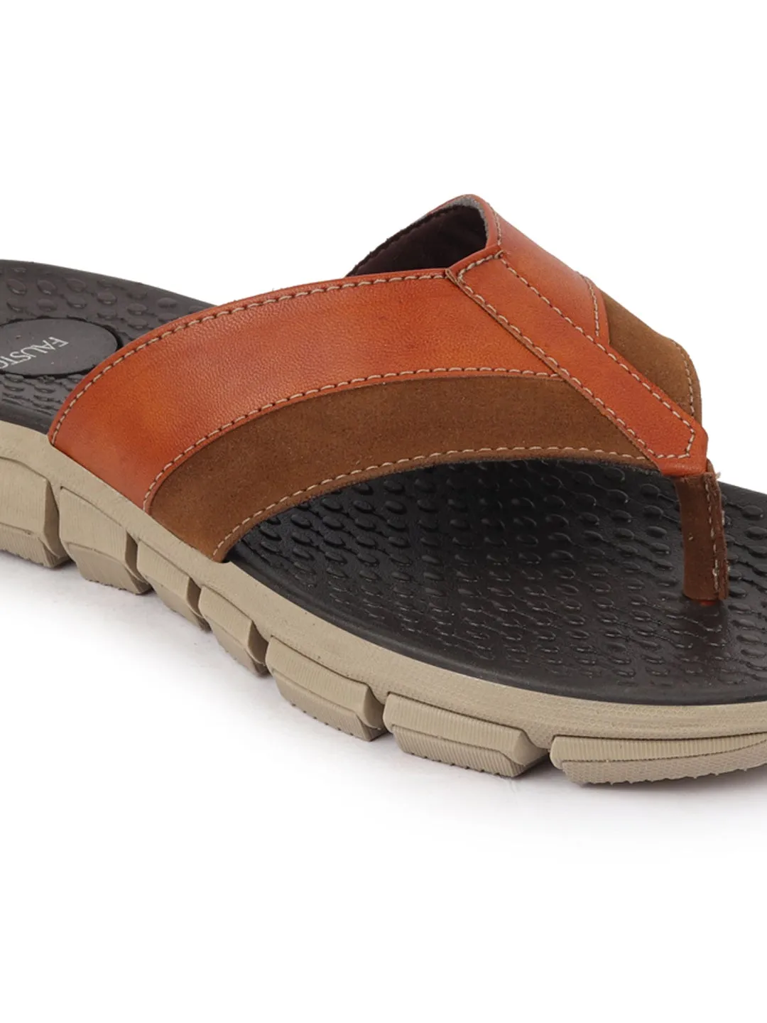 Men Tan Slip On Casual Flexible Phylon Sole Slippers