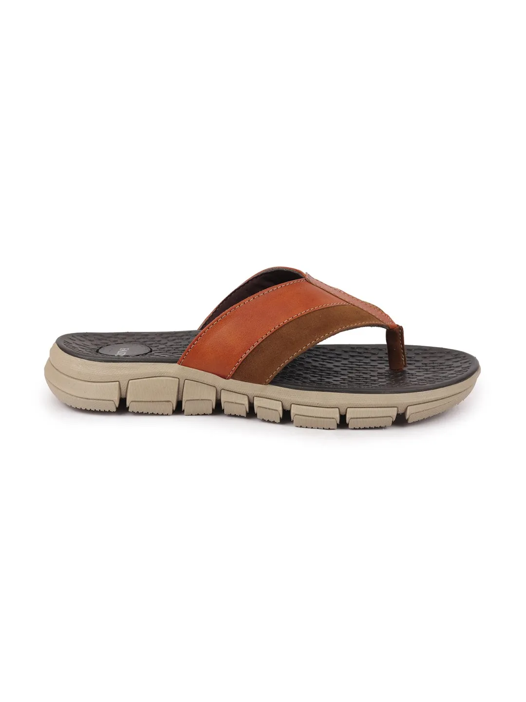 Men Tan Slip On Casual Flexible Phylon Sole Slippers