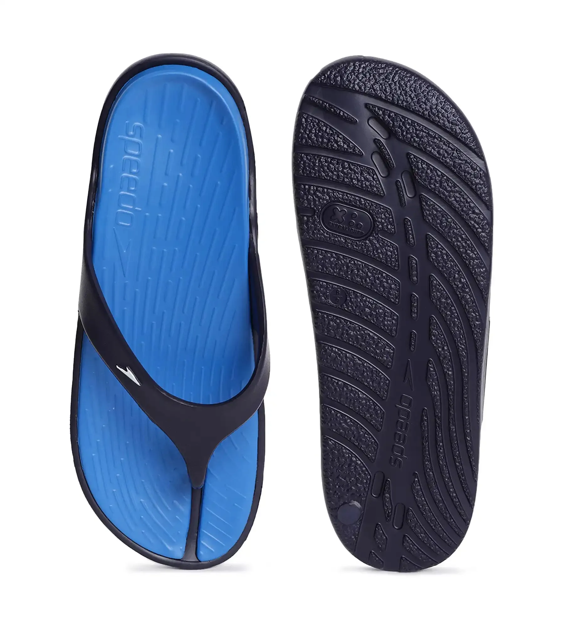 Men's Dual Colour Flip Flops -  Blue Flame & True Navy