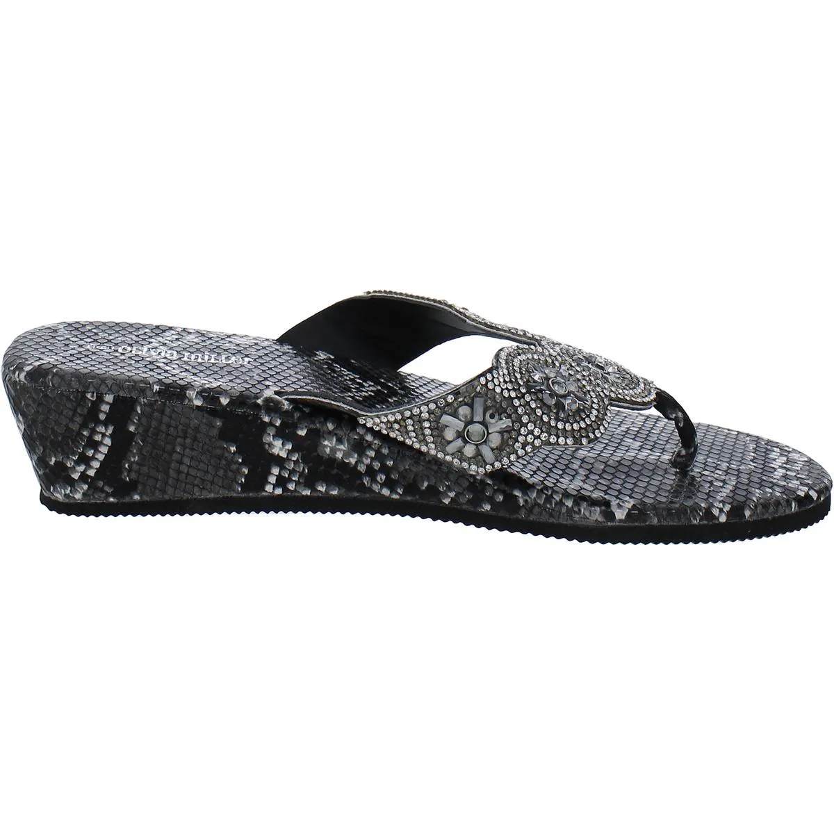 Olivia Miller Womens Embellished Thong Flip-Flops