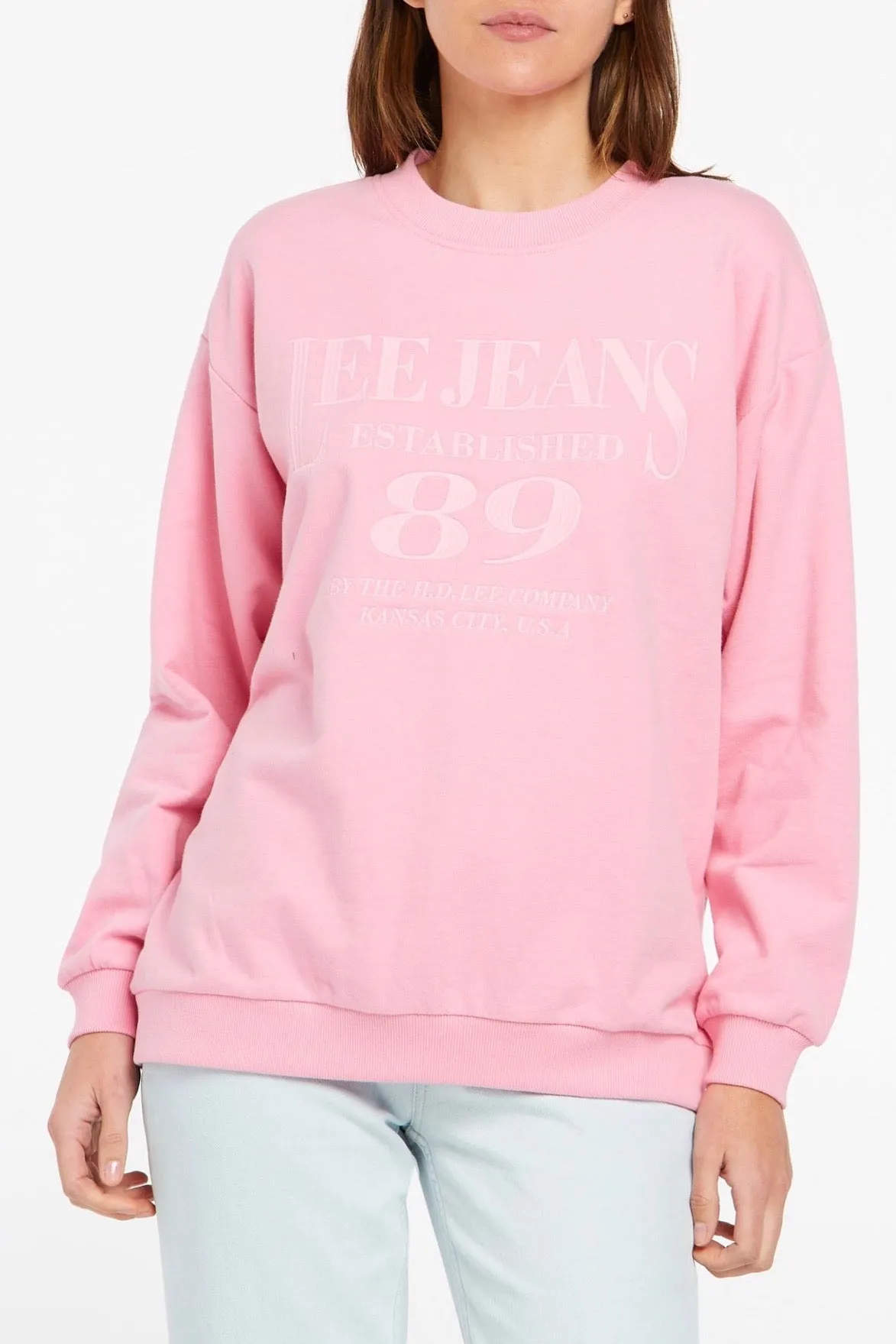 Oversized Prism Pink Logo Sweater