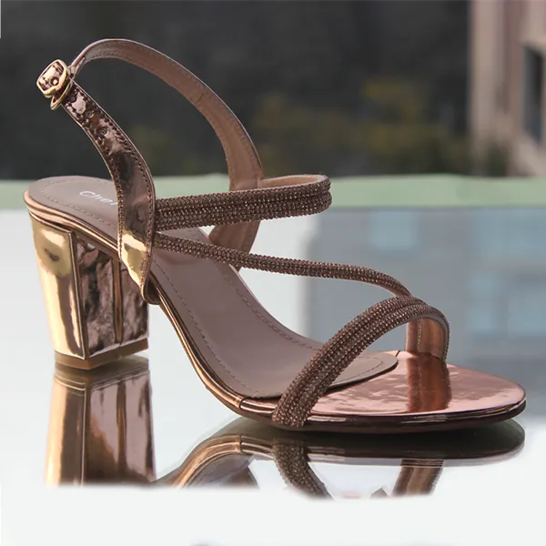 Peach Fancy & Stylish Heel Sandal for women