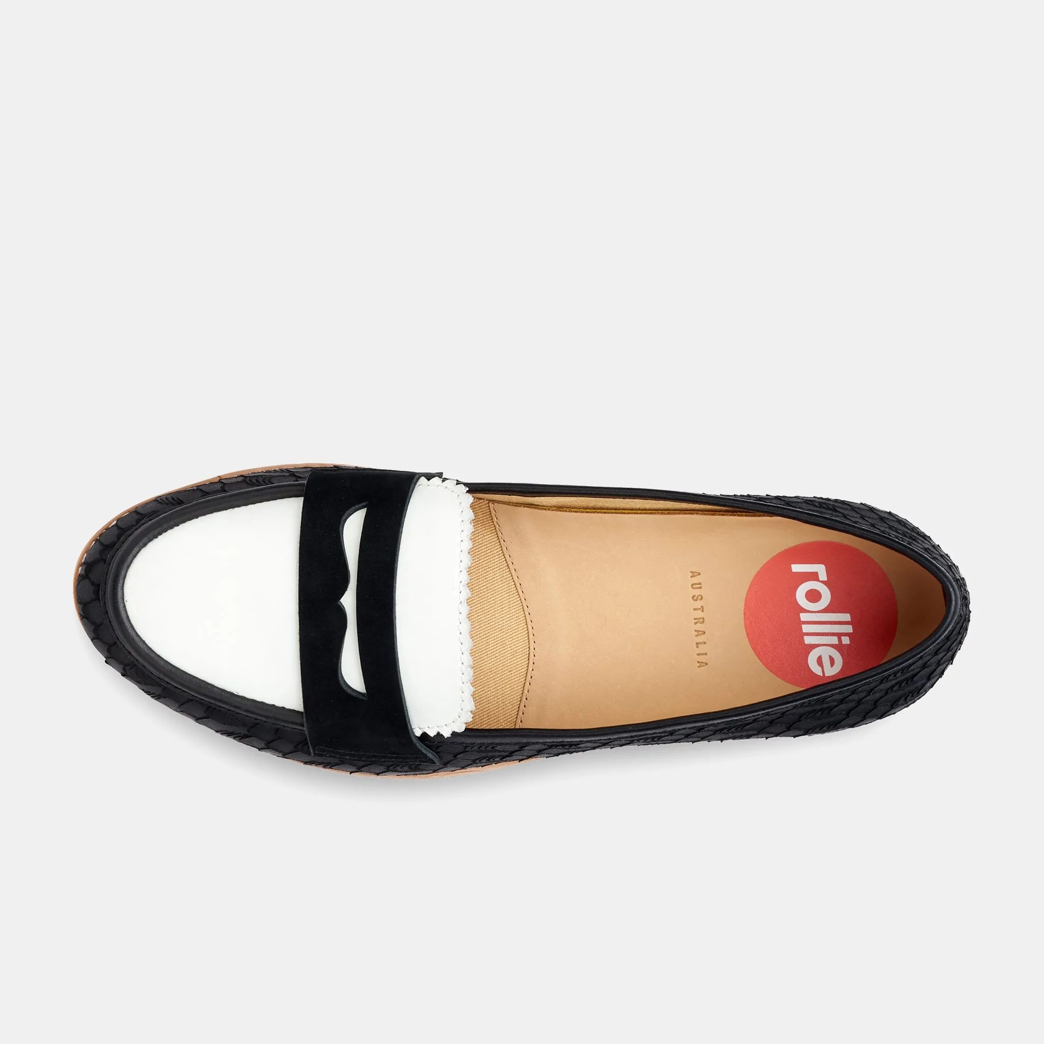 Penny Loafer Black Geo / White