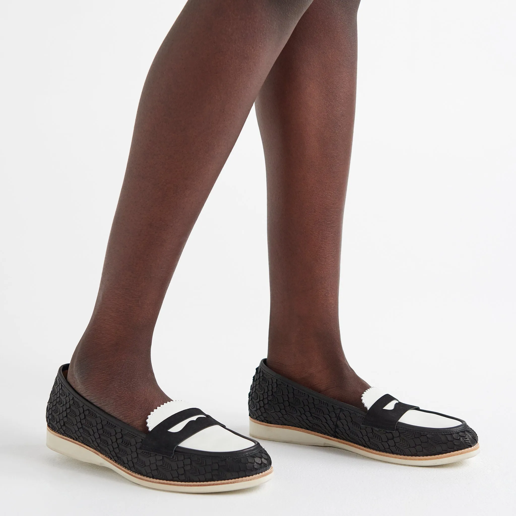 Penny Loafer Black Geo / White