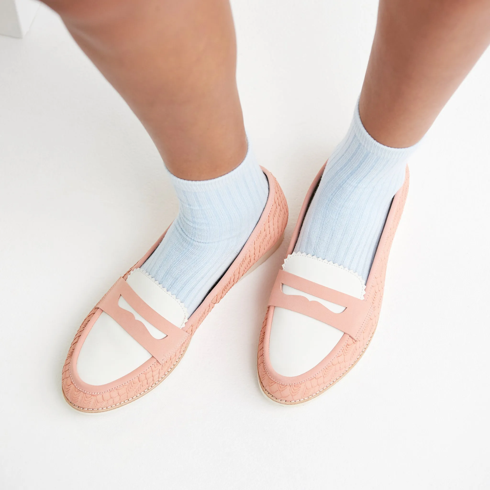 Penny Loafer Pink Geo / White