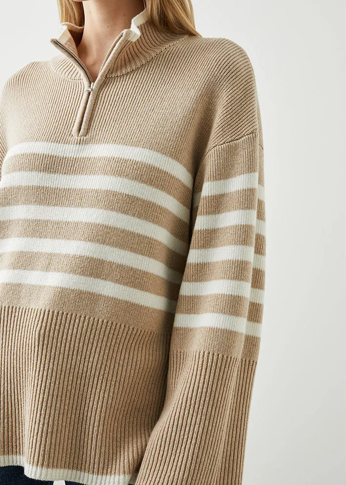 Certainly! Here’s an optimized title for the e-commerce product:

Cozy Rails Tessa Sweater in Sand Stripe - Perfect for Layering and Everyday Style