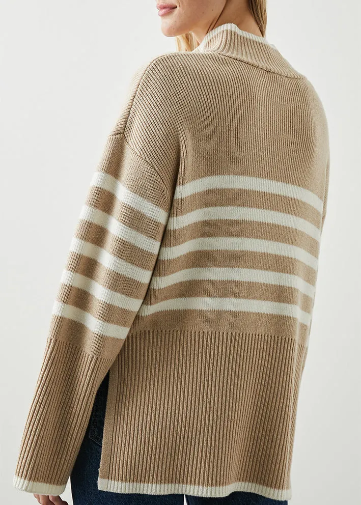 Certainly! Here’s an optimized title for the e-commerce product:

Cozy Rails Tessa Sweater in Sand Stripe - Perfect for Layering and Everyday Style