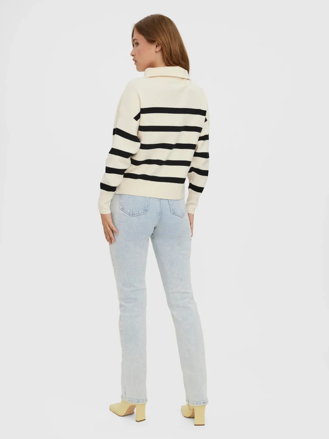 Saba Striped High-Neck Pullover