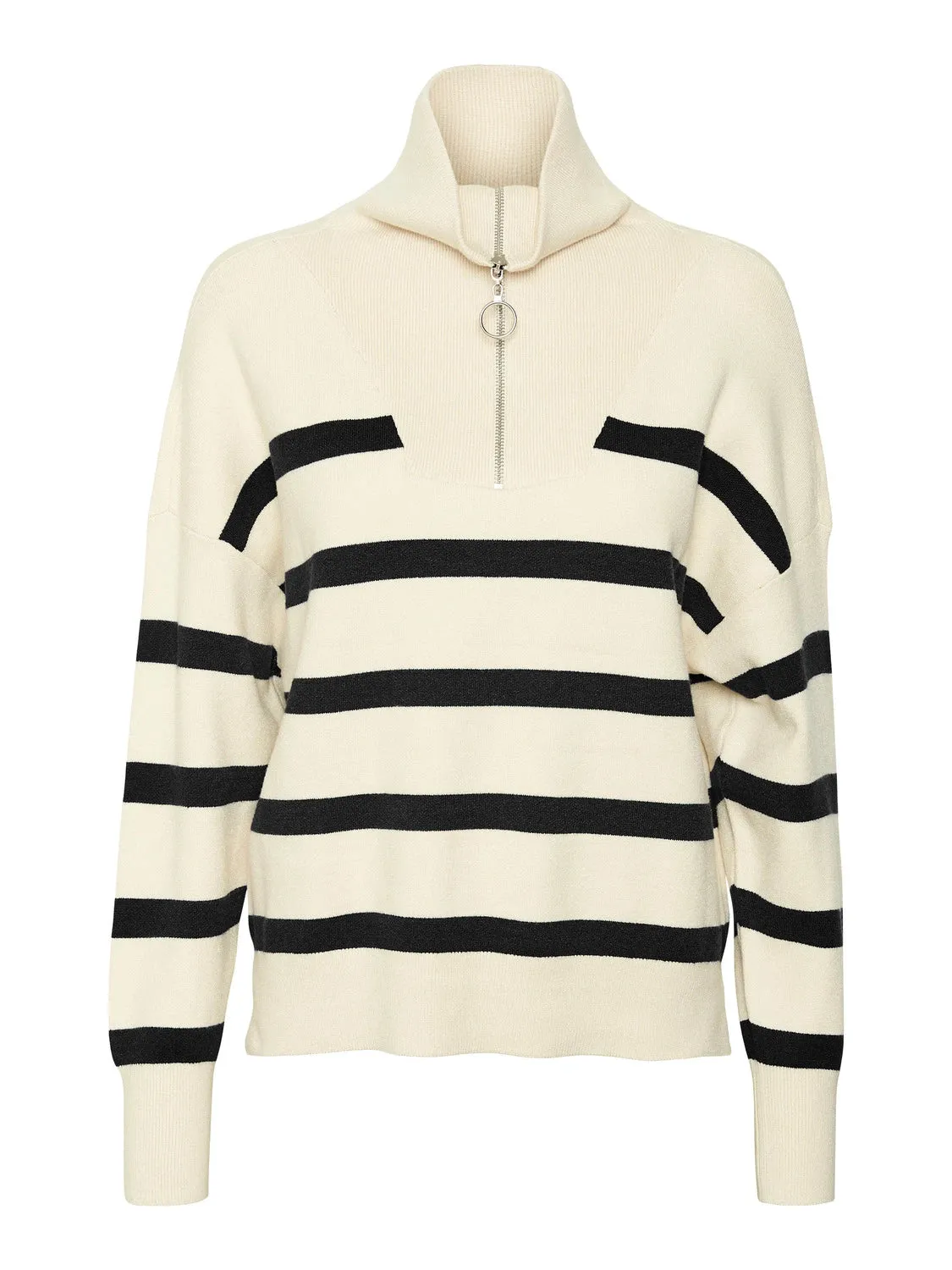 Saba Striped High-Neck Pullover