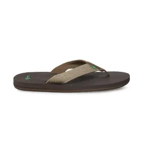 Sanuk Yogi 4 Brown Weave Flip Flops - Men's