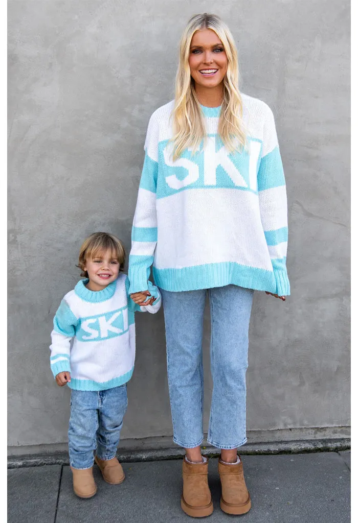 Ski In Sweater-Powder Blue Ski Knit