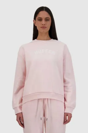 Slouch Drop Out Mallow Pink Logo Cotton Crew