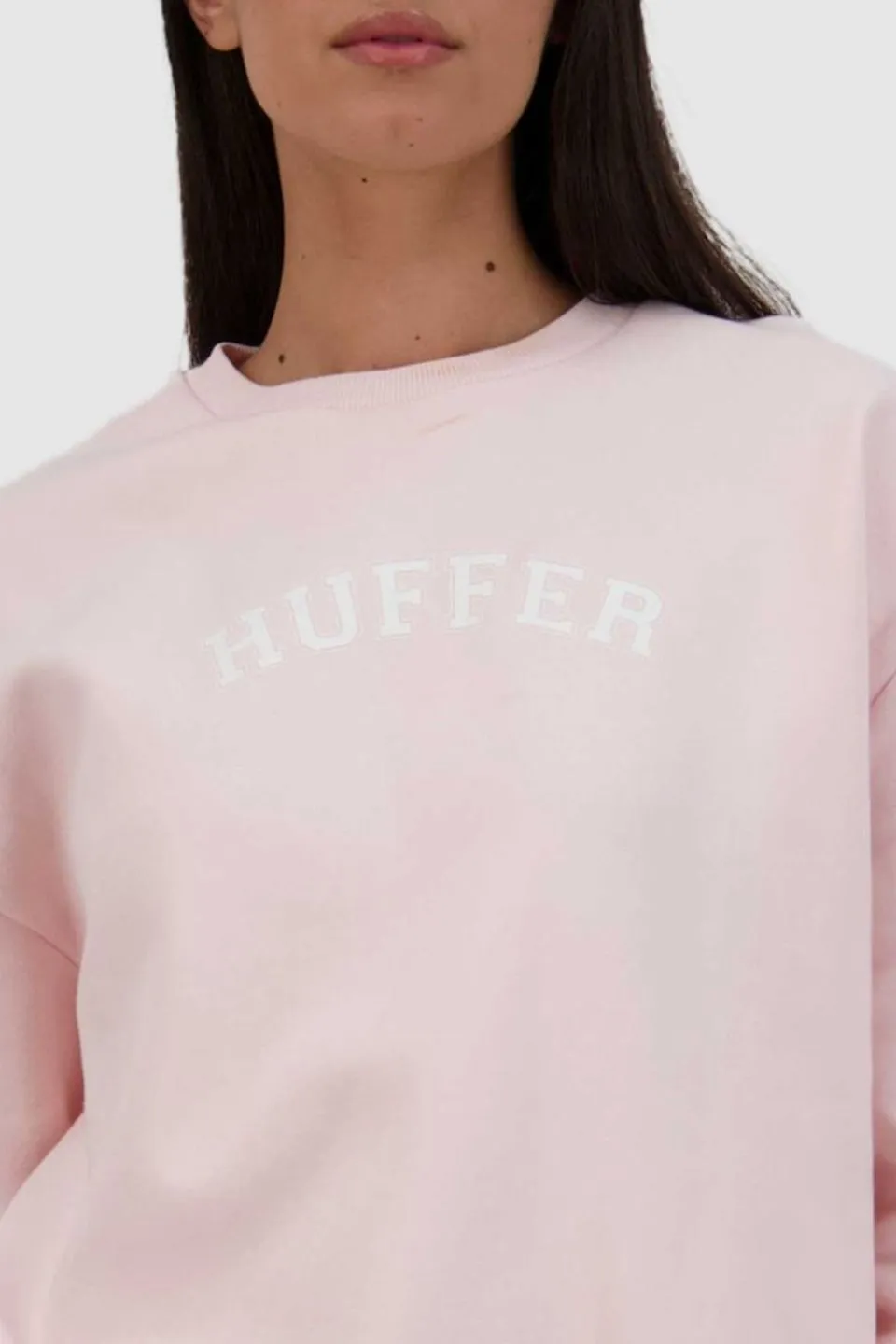 Slouch Drop Out Mallow Pink Logo Cotton Crew