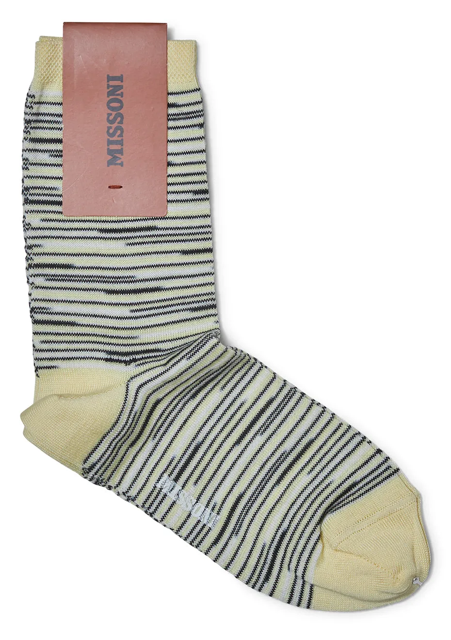 Striped Midi Socks Light Yellow