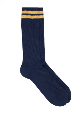 Stripes Cashmere Socks - Blue