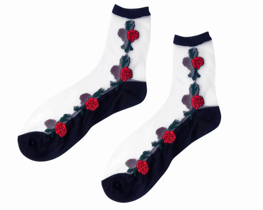 Red Rose Sheer Sock