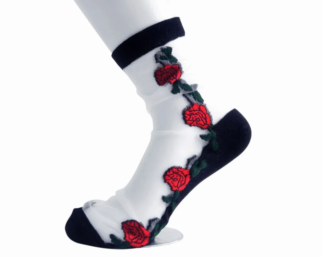 Red Rose Sheer Sock