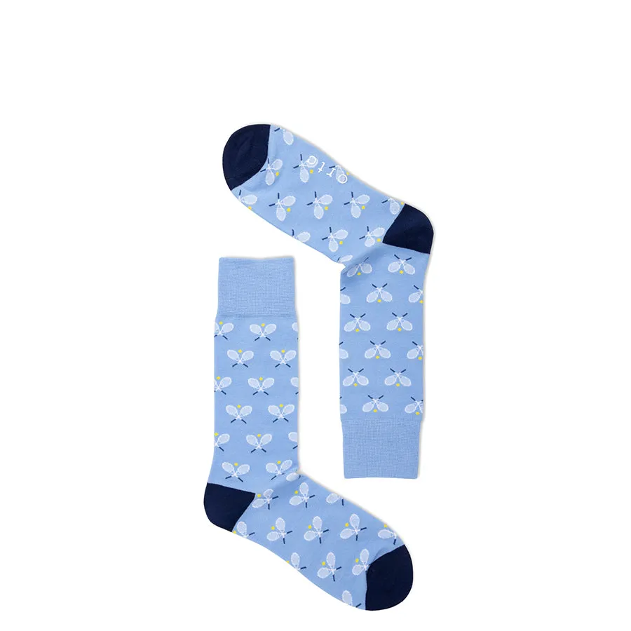 TENNIS RACQUETS SOCKS- PALE BLUE