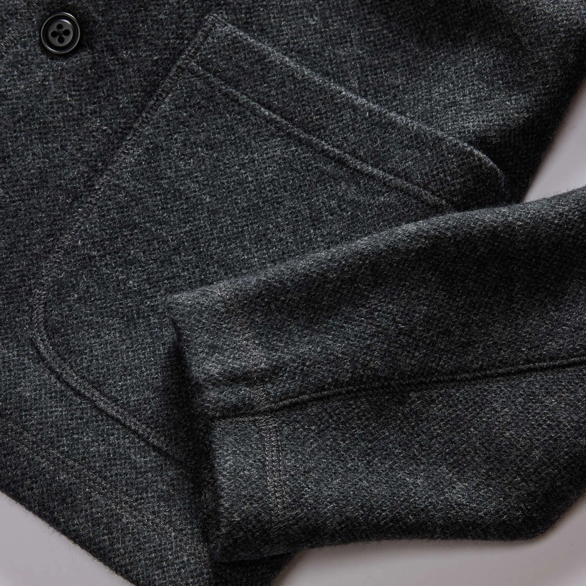 The Ridgewood Cardigan in Charcoal Birdseye Wool