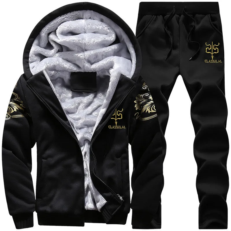 Tracksuit Men Sporting Fleece Thick Hooded Brand-Clothing Casual Men