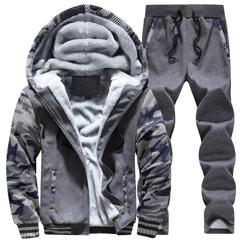 Tracksuit Men Sporting Fleece Thick Hooded Brand-Clothing Casual Men