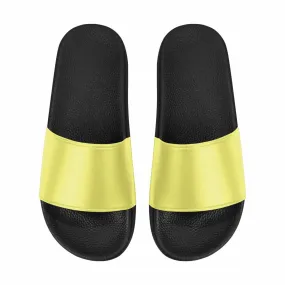 Uniquely You Mens Slide Sandals /   Honeysuckle Yellow Flip-Flops