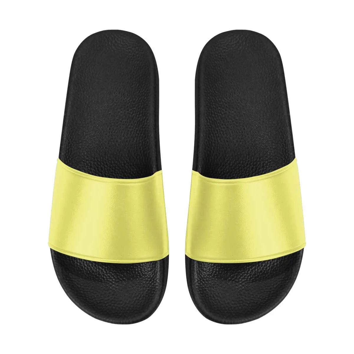 Uniquely You Mens Slide Sandals /   Honeysuckle Yellow Flip-Flops