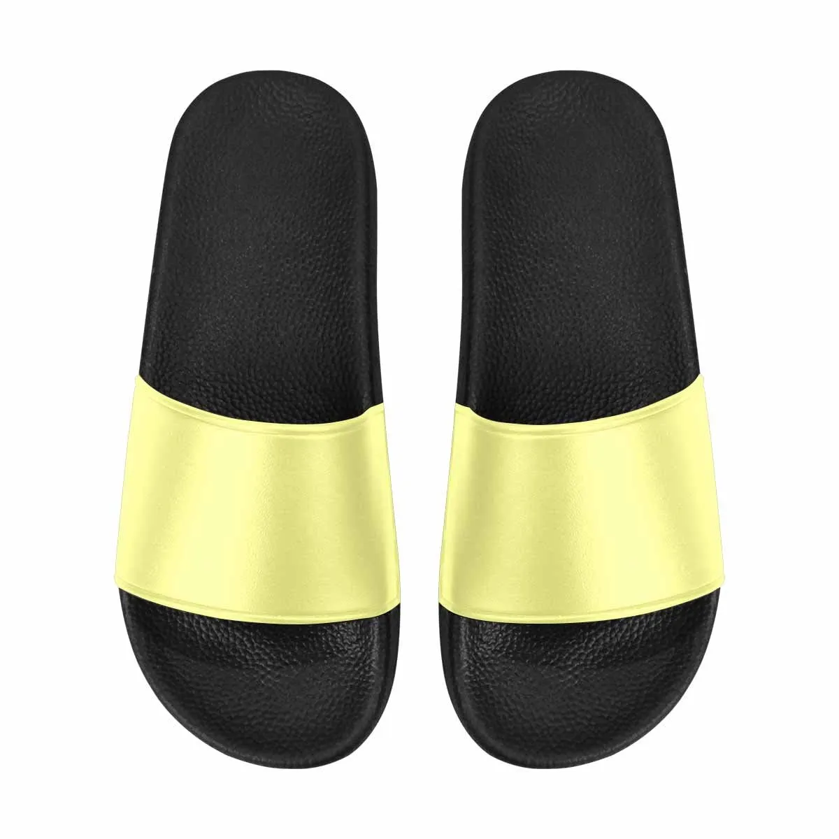 Uniquely You Mens Slide Sandals /   Pastel Yellow Flip-Flops