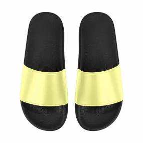 Uniquely You Mens Slide Sandals /   Pastel Yellow Flip-Flops