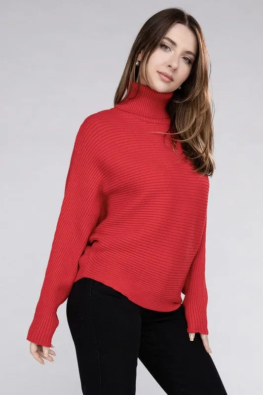 Viscose Dolman Sleeve Turtleneck Sweater