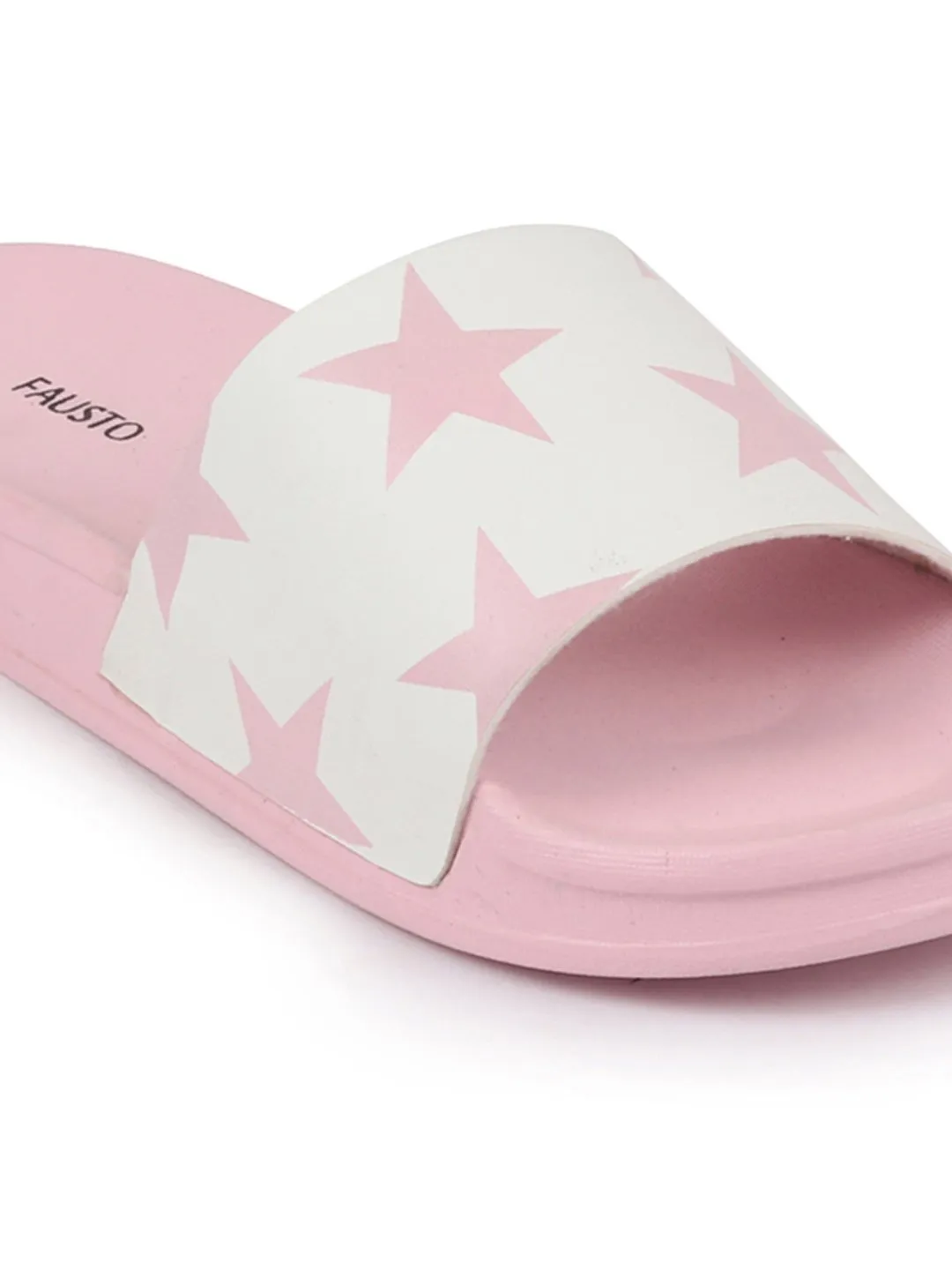 Women Pink/White Outdoor Slider Flip Flops