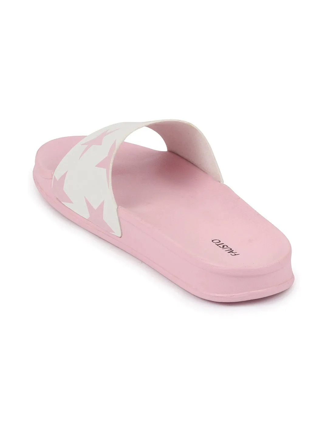 Women Pink/White Outdoor Slider Flip Flops