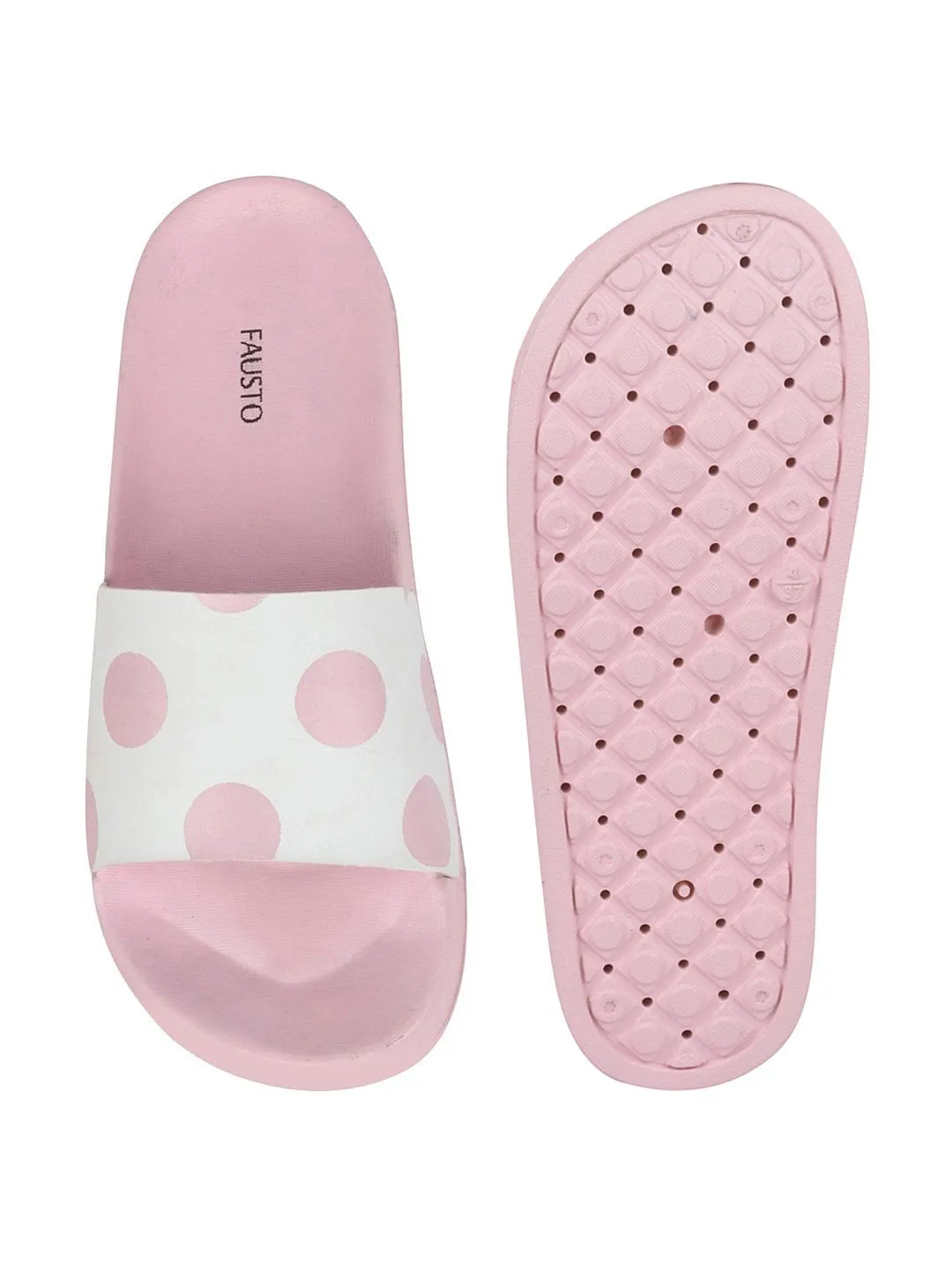 Women Pink/White Outdoor Slider Flip Flops