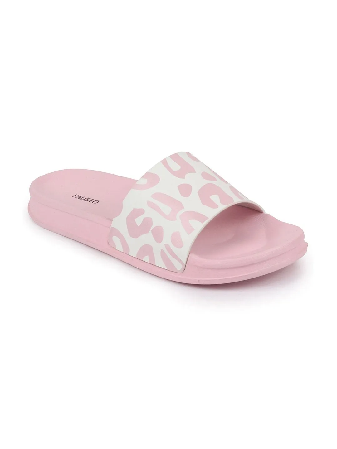 Women Pink/White Outdoor Slider Flip Flops