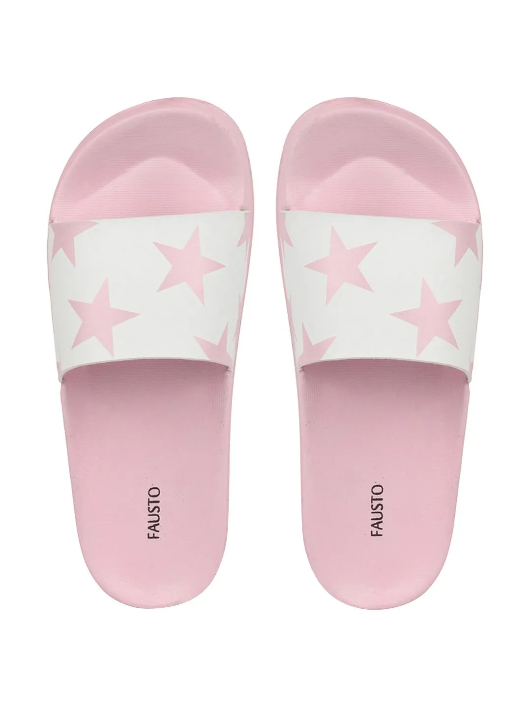 Women Pink/White Outdoor Slider Flip Flops