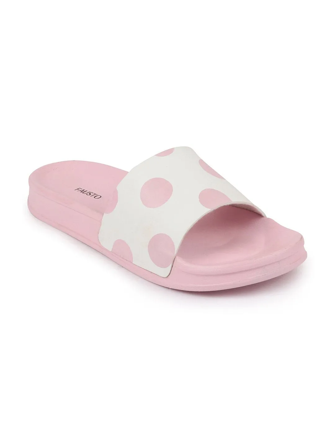 Women Pink/White Outdoor Slider Flip Flops