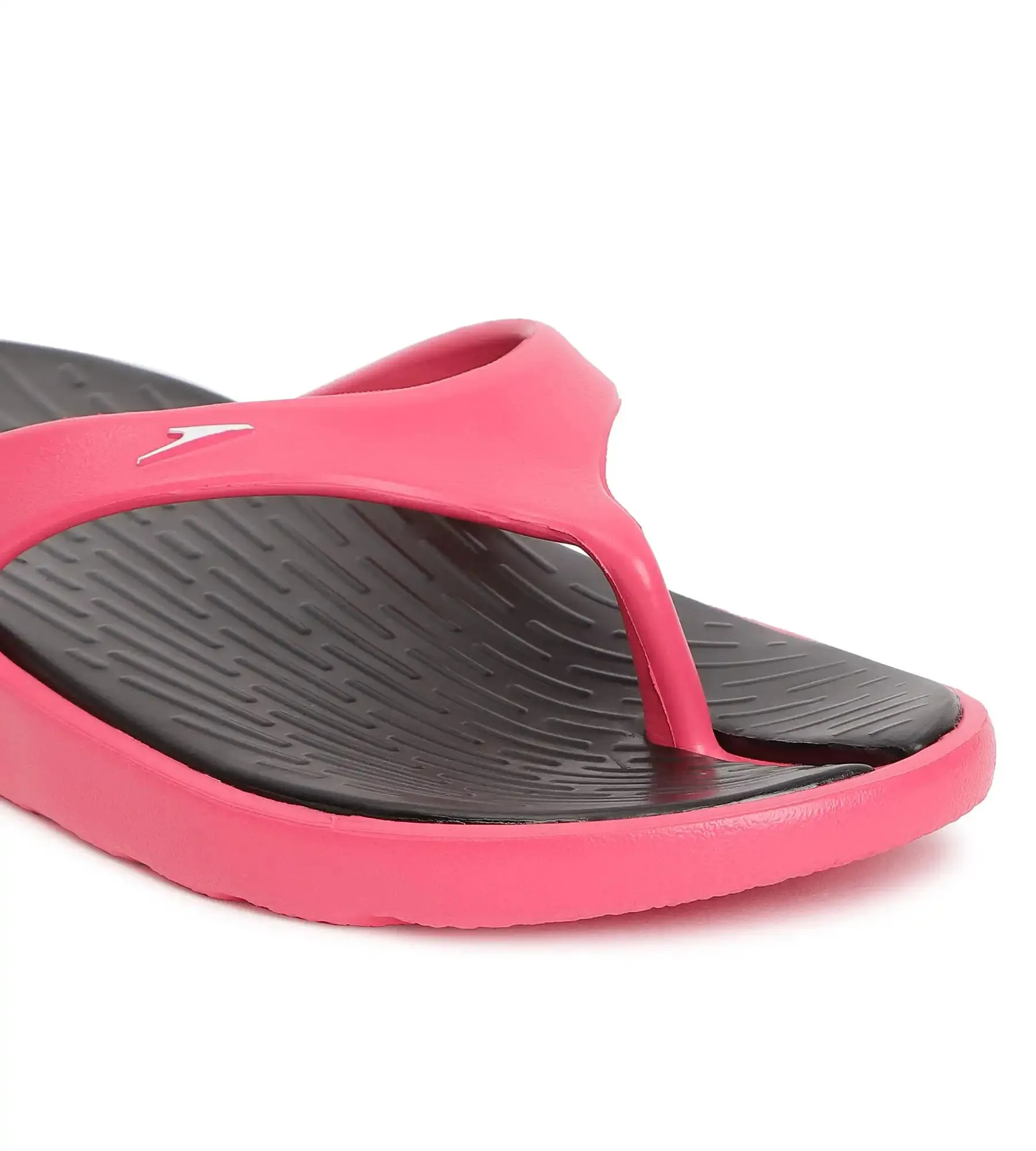 Women's Dual Colour Flip Flops - Black & Raspberry Fill